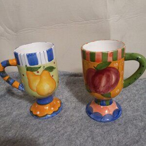 Vintage Milson & Louis Handed Painted Mugs